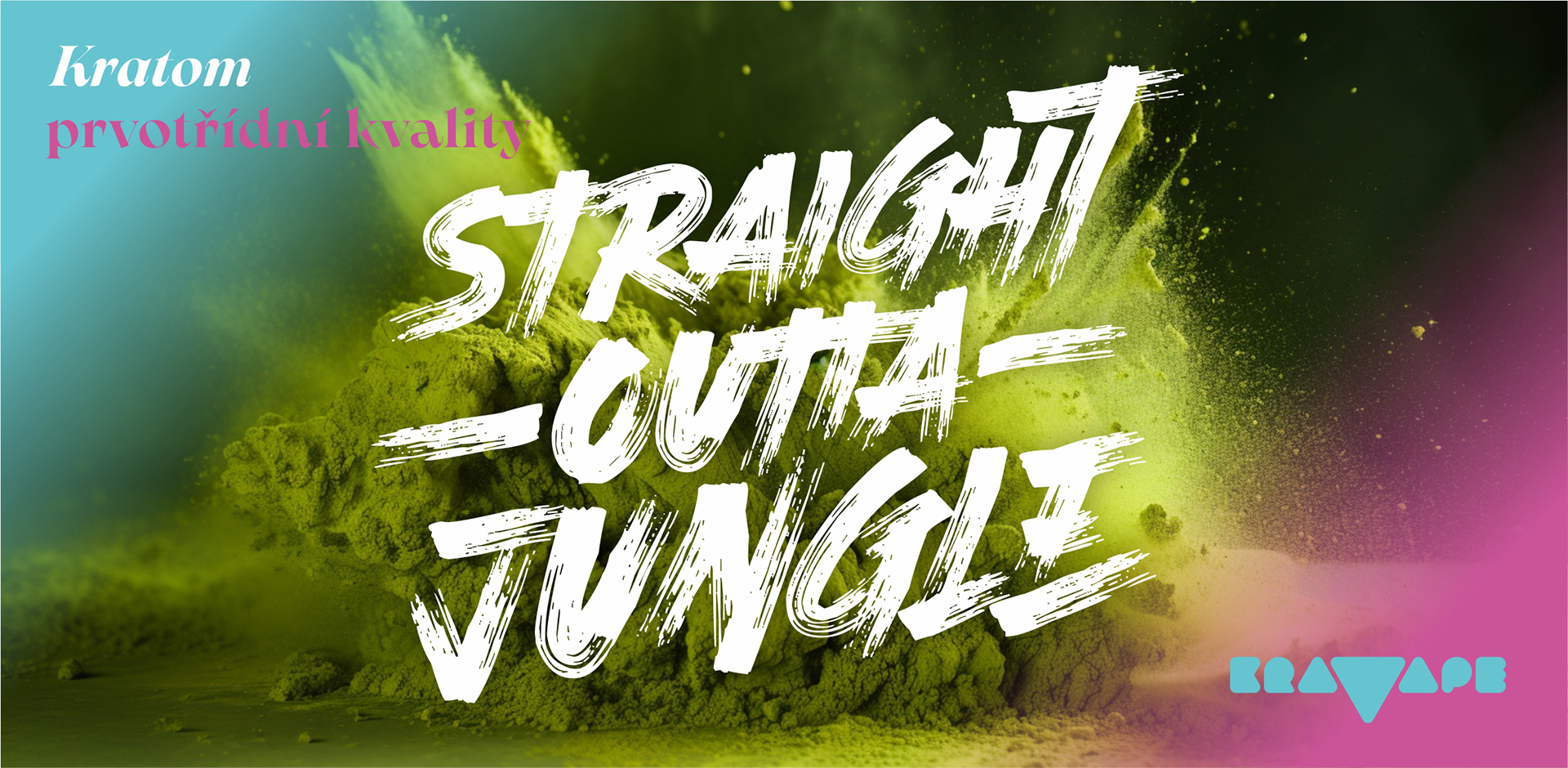 Kratom prvotřídní kvality Straight outta jungle Kravape banner