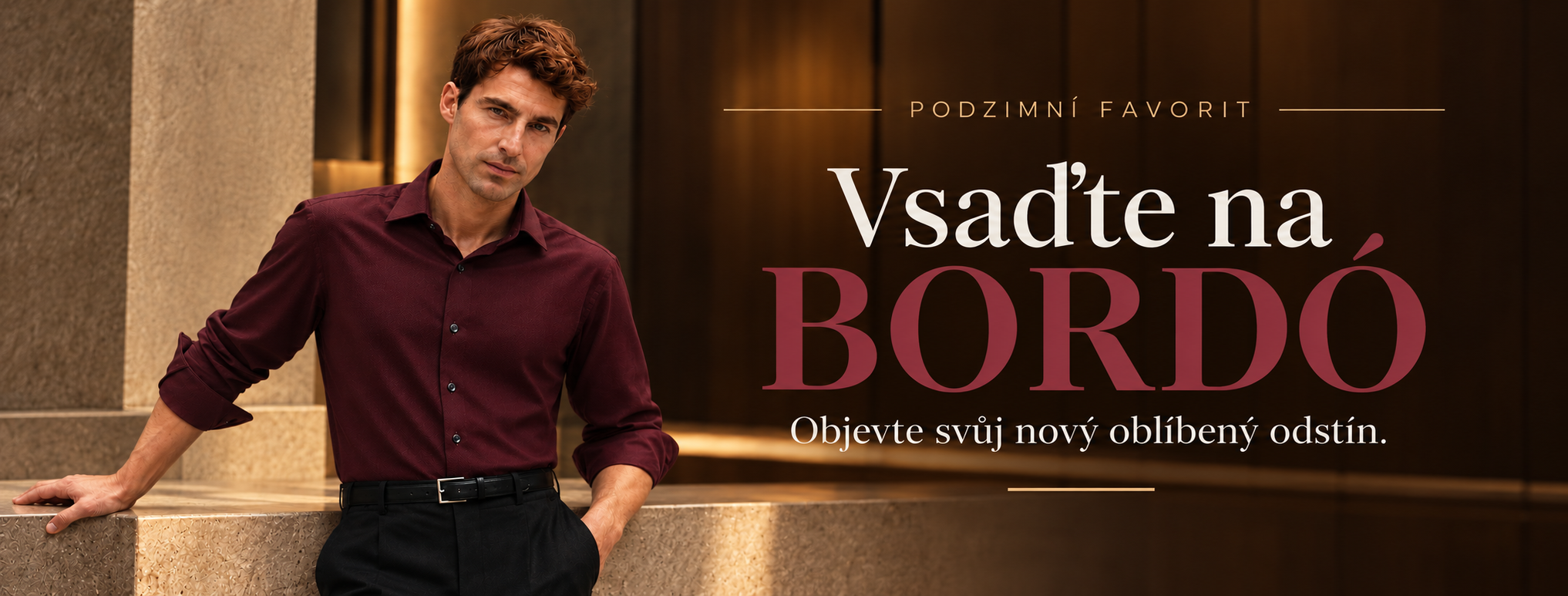 bordó košile - vínová košile - podzimní košile