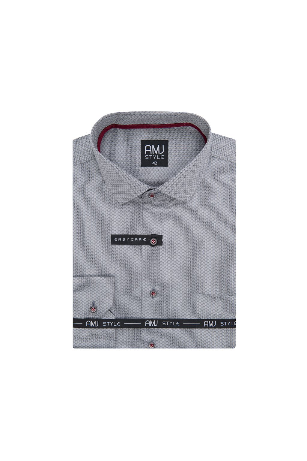 Pánská košile AMJ Comfort fit s jemným vzorem - šedá