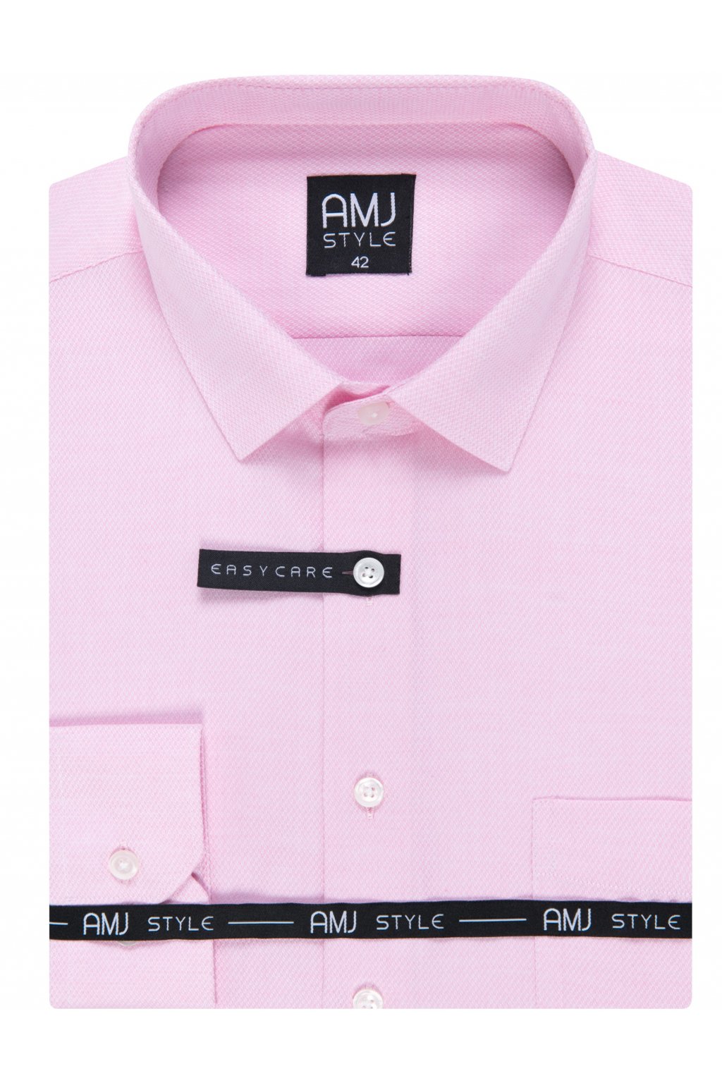 Pánská košile AMJ Comfort fit s jemným vzorem - růžová