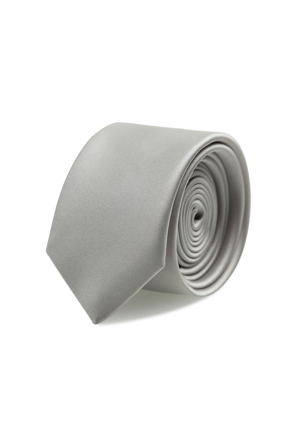 Slim kravata s kapesníčkem Carlo Cardini - stříbrná