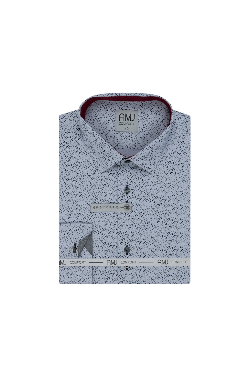 Pánská košile AMJ Slim fit vzorovaná - šedá
