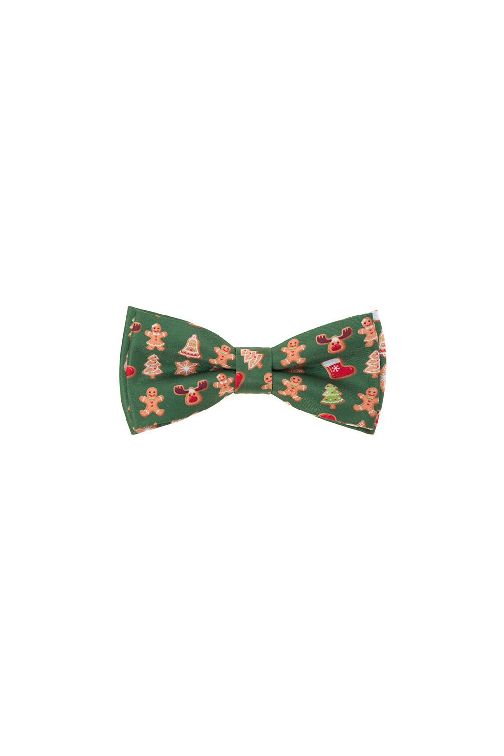 Vánoční motýlek Avantgard s kapesníčkem - zelený / perníček