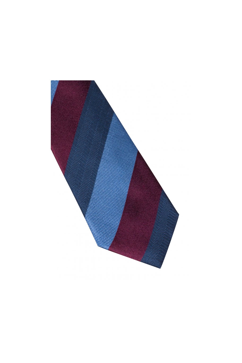 Úzká hedvábná kravata Eterna - pruhovaná navy / bordó
