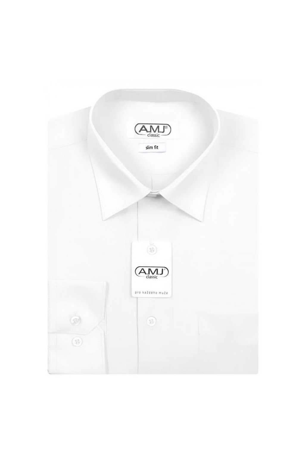 Pánská košile AMJ Slim fit  - bílá