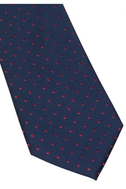 Hedvábná kravata Eterna - navy a červené tečky