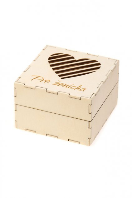 Dřevěná dárková krabička na kravatu "Pro ženicha"