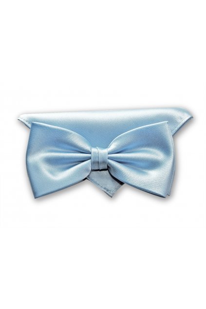 Motýlek Carlo Cardini Classic s kapesníčkem - světle modrý