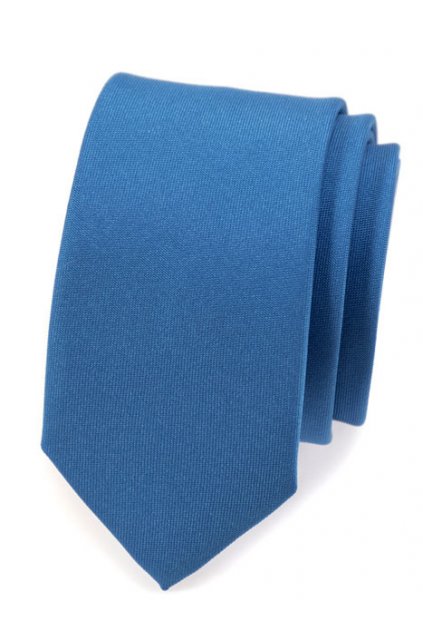 Úzká kravata Avantgard - modrá matná
