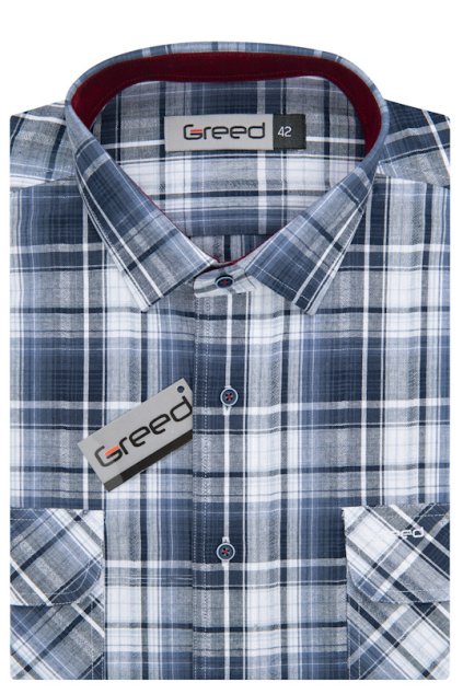 Bavlněná košile AMJ Greed Comfort fit - modrá