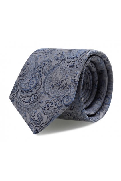 Slim kravata s kapesníčkem Brinkleys - modro-stříbrná