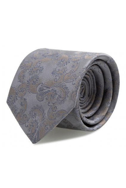 Slim kravata s kapesníčkem Brinkleys - šedo-béžová