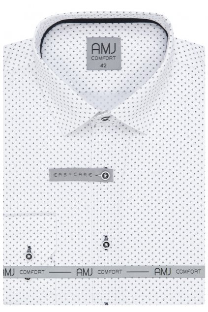 Pánská košile AMJ Comfort fit se vzorem - bílá