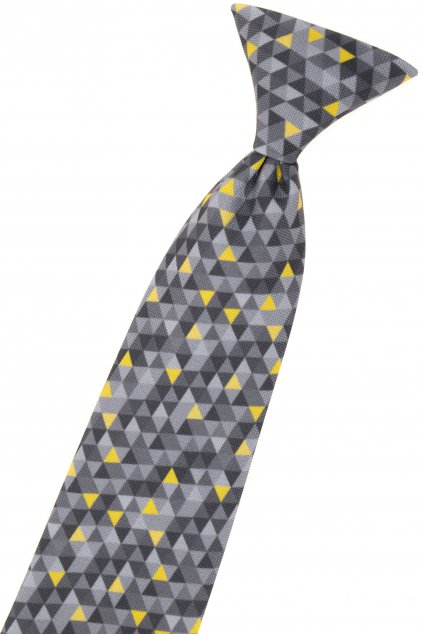 Chlapecká kravata Avantgard - šedá / žlutá