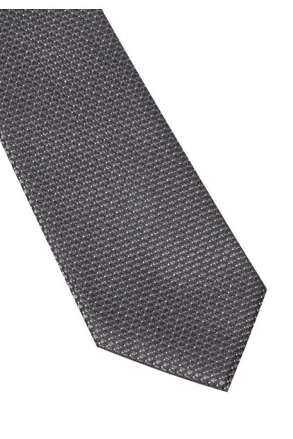 Úzká hedvábná kravata Eterna - šedá s jemnou strukturou