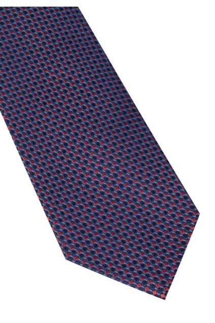 Hedvábná kravata Eterna - modrá / červená s jemnou strukturou