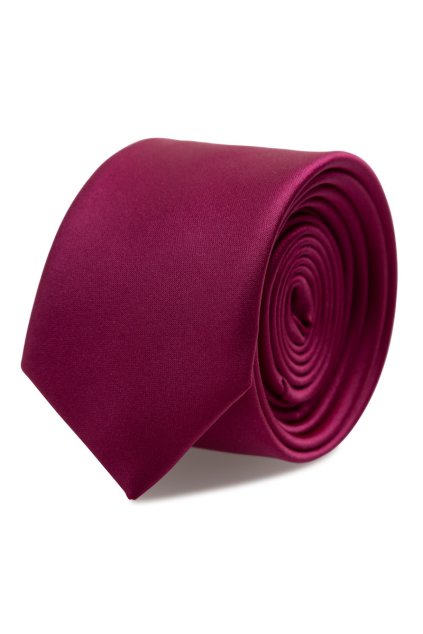 Prodloužená kravata XL s kapesníčkem Carlo Cardini - tmavá fuchsie
