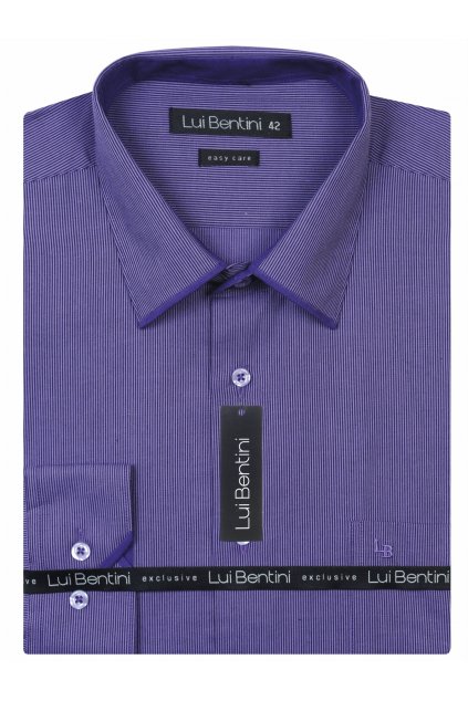 Luxusní bavlněná košile Lui Bentini Comfort fit - fialová s proužkem