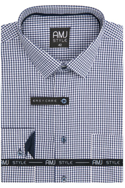 Pánská košile AMJ Slim fit s jemným tkaným vzorem - kostka