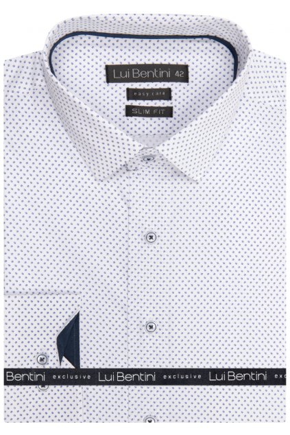 Košile AMJ - kolekce Lui Bentini - Slim fit - bílá s jemným vzorem