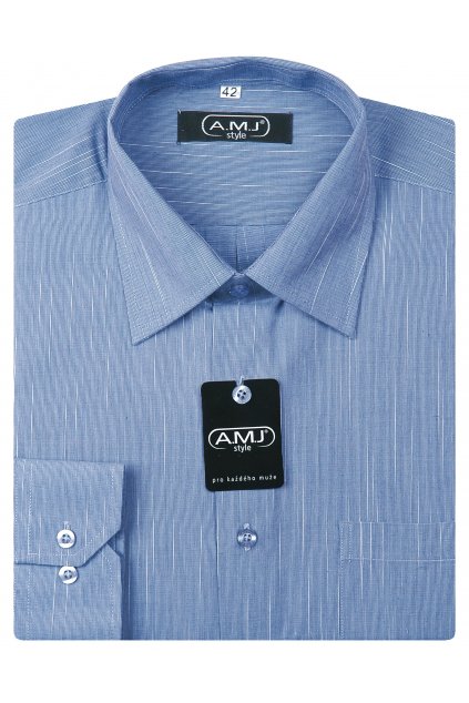 Pánská košile AMJ Comfort fit - modrá fil-á-fil