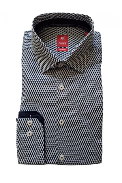 Košile Pure Slim Fit "City" tmavý vzor