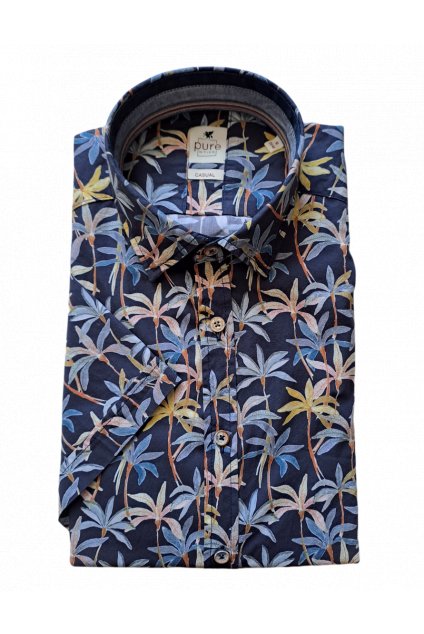 Košile Pure Casual Fit s krátkým rukávem - Havajská tmavá