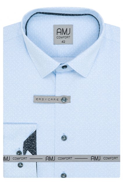 Pánská košile AMJ Comfort - světle modrá s drobným vzorem