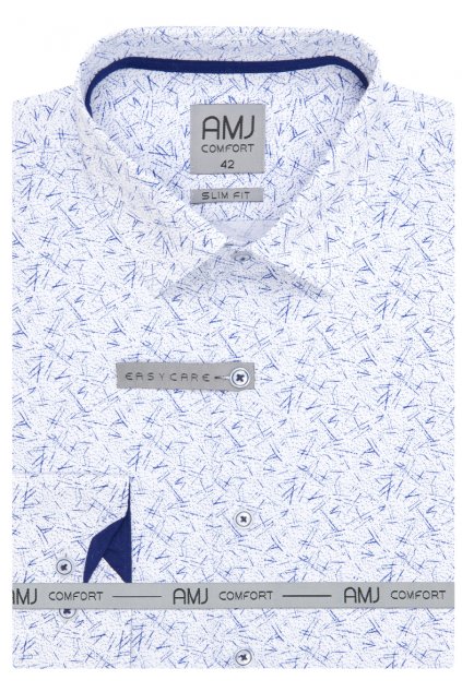 Pánská košile AMJ Comfort - světlá s modrým vzorem