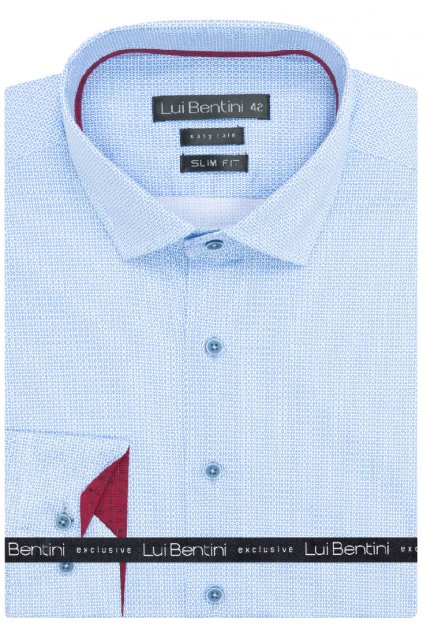 Košile AMJ kolekce Lui Bentini Slim fit modrá s červenými detaily