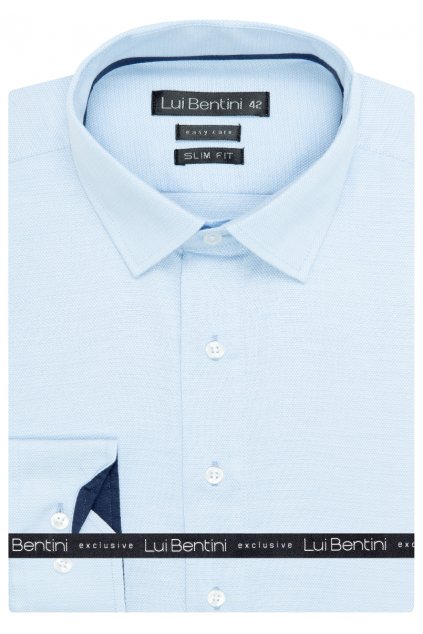 Košile AMJ kolekce Lui Bentini Slim fit modrá s jemnou strukturou