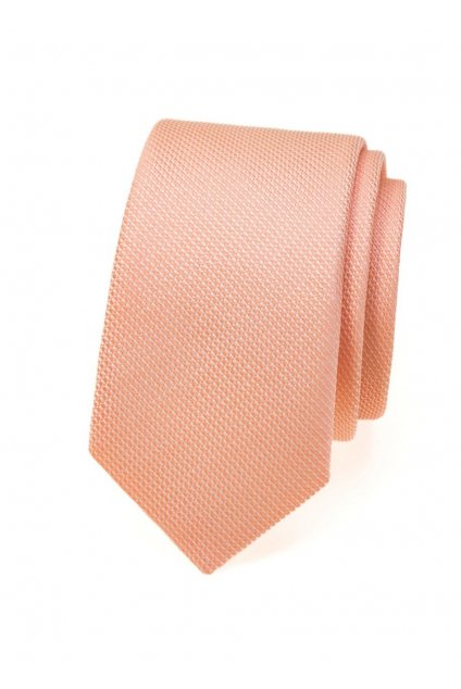 Úzká kravata Avantgard - broskvová