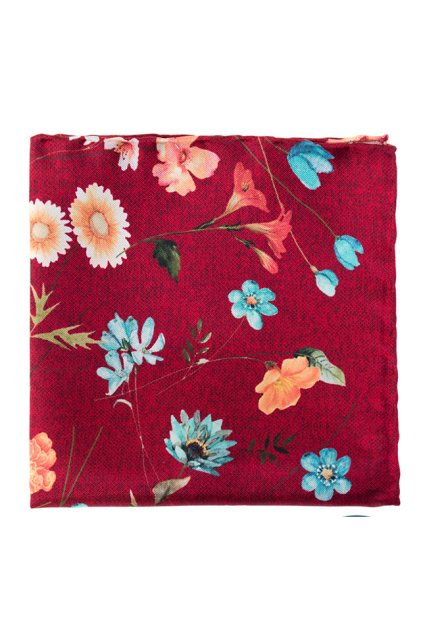 Hedvábný kapesníček do saka Avantgard - bordó