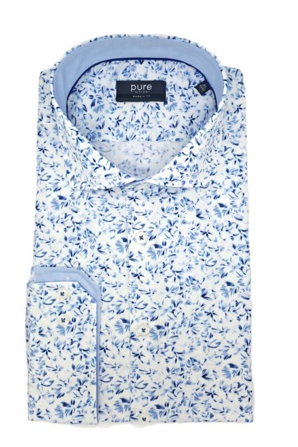Košile Pure Modern Fit bílá / modrá
