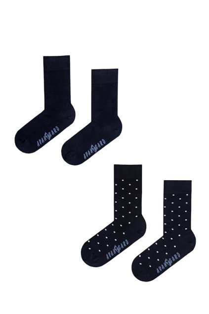 2 páry ponožek - modré a modré s puntíky (Velikost 0)