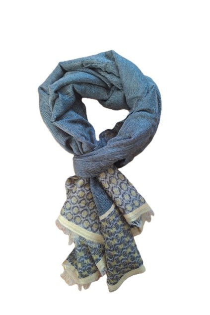 Zimní vlněná šála hnědošedá