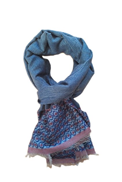 Zimní vlněná šála hnědošedá