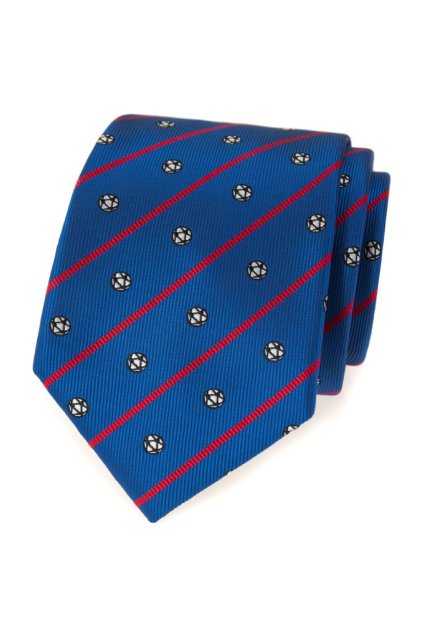 Kravata Avantgard - modrá / fotbal