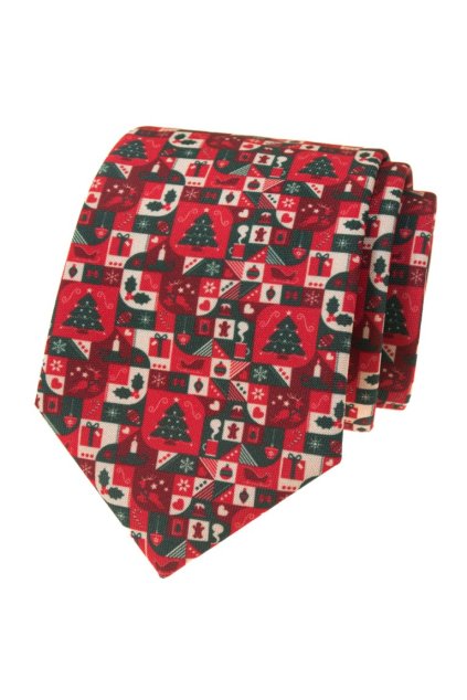 Vánoční kravata Avantgard - červená