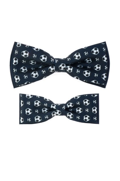 Sada bavlněných motýlků pro otce a syna - navy / fotbal