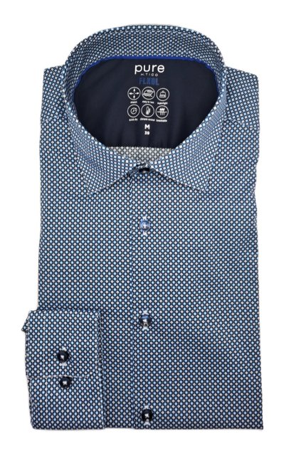 Košile Pure Slim Fit "FLXBL" modrá se vzorem