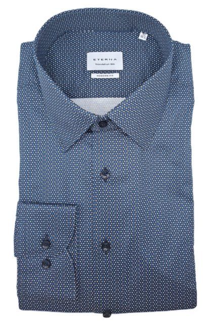 Košile Eterna Modern Fit Print navy se vzorem