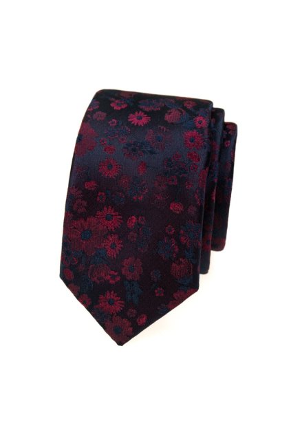 Úzká kravata Avantgard - navy / bordó