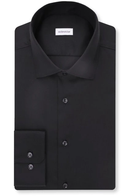Košile Seidensticker Slim Fit Twill černá