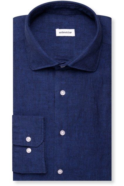 Lněná Košile Seidensticker Slim Fit modrá