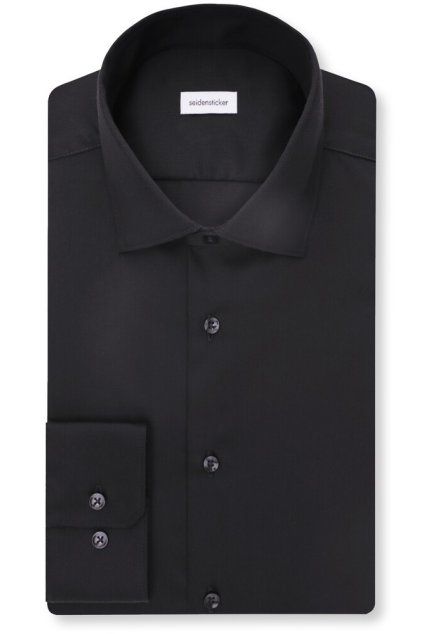 Košile Seidensticker Shaped Popeline černá