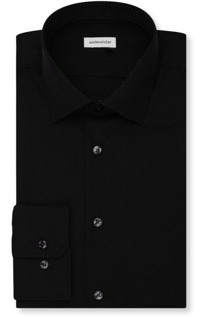 Košile Seidensticker Shaped Popeline černá