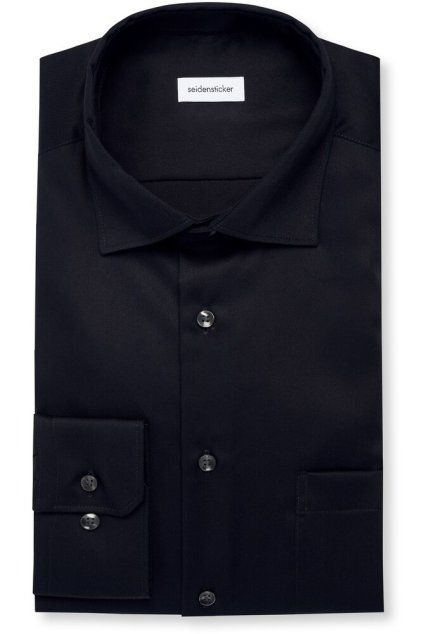 Košile Seidensticker Regular Twill černá