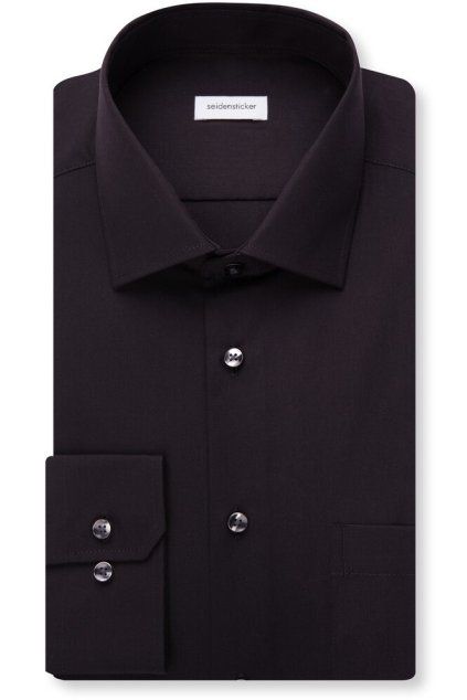 Košile Seidensticker Regular popeline černá