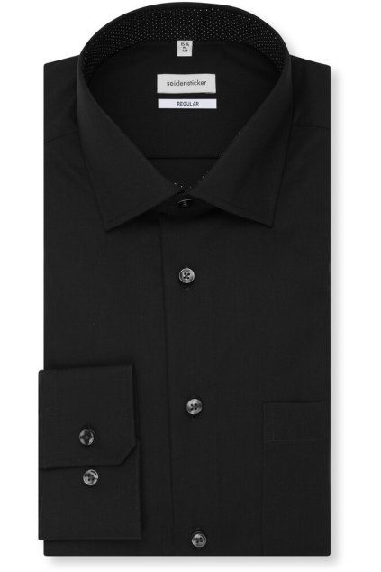 Košile Seidensticker Regular popeline černá
